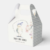 かわいい農場のひよこ 水彩花柄 ベビーシャワー フェイバーボックス (裏面サイド)