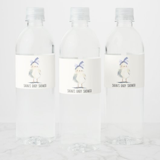 かわいい農場のひよこ 水彩花柄 ベビーシャワー ペットボトルラベル (ボトル)