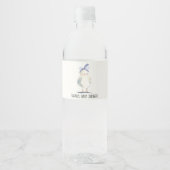 かわいい農場のひよこ 水彩花柄 ベビーシャワー ペットボトルラベル (正面)