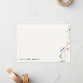 かわいい農場のひよこ 水彩花 赤ちゃんのシャワー ノートカード (正面/裏面インサイチュ)