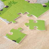 かわいい農場のシーン虹、家畜、子供、 ジグソーパズル (側面)