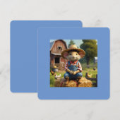 かわいい農場のネズミのご招待 招待状 (正面/裏面)