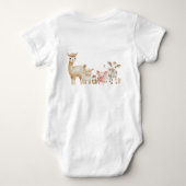 かわいい農場の動物が乗ったトラクター ベビーボディスーツ (裏面)