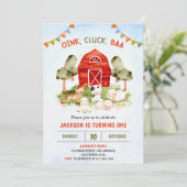 かわいい農場の動物たちの牧場の誕生日パーティー 招待状 (スタンド正面)