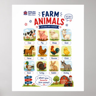かわいい農場の動物たち ポスター