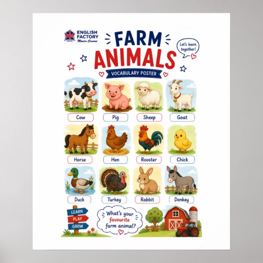 かわいい農場の動物たち ポスター (正面)
