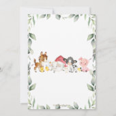 かわいい農場の動物たち 動物園の緑 2歳の誕生日 招待状 (裏面)