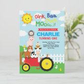 かわいい農場の動物たち 牧場の誕生日 ペット動物園 招待状 (スタンド正面)