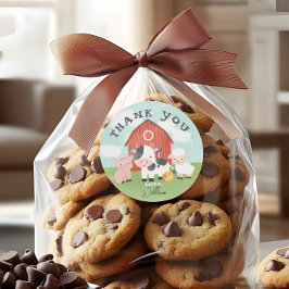 かわいい農場の動物の牧場の誕生日プレゼント ラウンドシール