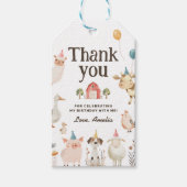 かわいい農場の動物の誕生日パーティーの景品タグ ギフトタグ (正面)