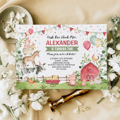 かわいい農場の動物の誕生日パーティー牧場バッシュ 招待状