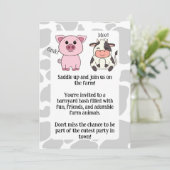 かわいい農場の動物をテーマにした誕生日招待状 招待状 (スタンド正面)