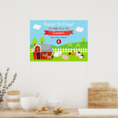 かわいい農場の動物 ユニセックス 誕生日 ポスター (キッチン)