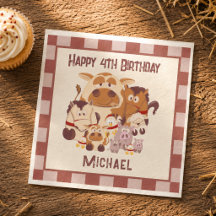 かわいい農場の動物 子供の納屋 誕生日