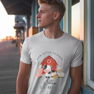 かわいい農場の動物 子供の誕生日 親 父 Tシャツ
