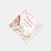 かわいい農場の動物 1歳の誕生日 スタンダードカクテルナプキン (角)