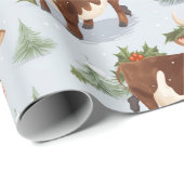 かわいい農場の牛のクリスマス ラッピングペーパー (ロールコーナー)
