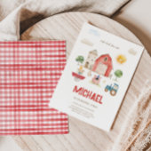 かわいい農場の誕生日招待状 招待状