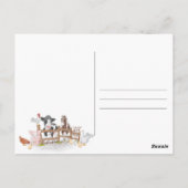 かわいい農場の赤ちゃん歓迎会の招待状 ポストカード (裏面)