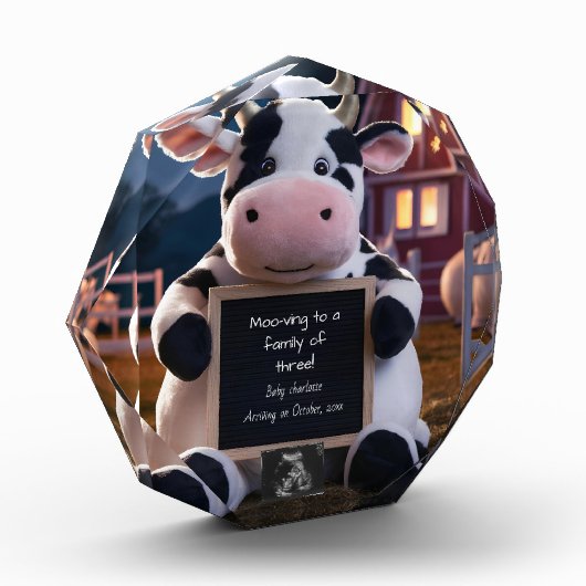 かわいい農場をテーマにした妊娠の発表 フォトブロック (左)