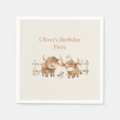 かわいい農場をテーマにした誕生日パーティー|過去記事 スタンダードカクテルナプキン (正面)