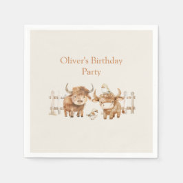 かわいい農場をテーマにした誕生日パーティー|過去記事 スタンダードカクテルナプキン