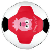 かわいい農場ピグレット – ピンクと赤と名前 サッカーボール (回転)