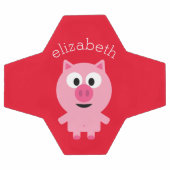 かわいい農場ピグレット – ピンクと赤と名前 サッカーボール (フラット)