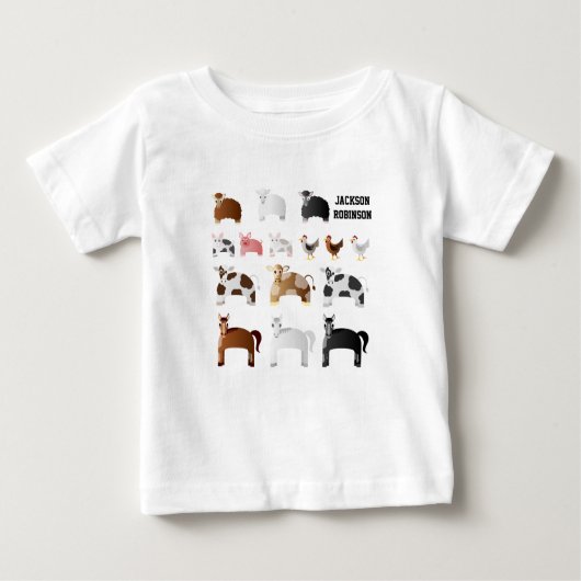 かわいい農場ヤード動物 ベビーTシャツ (正面)