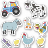 かわいい農場動物のシール シール (正面)
