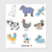 かわいい農場動物のシール シール (シート)