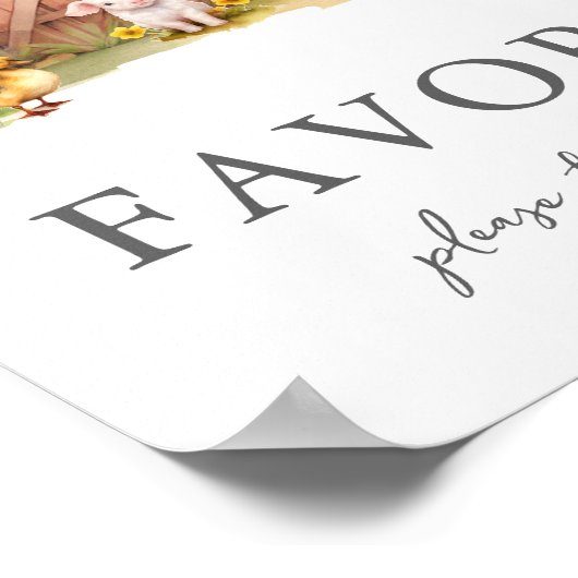 かわいい農場動物の納屋の好意サイン ポスター (角)