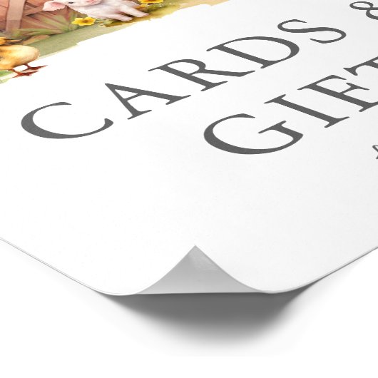 かわいい農場動物の納屋カード&ギフトサイン ポスター (角)