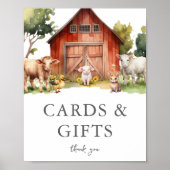 かわいい農場動物の納屋カード&ギフトサイン ポスター (正面)