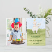 かわいい農場動物の納屋周囲の庭サンキューカード サンキューカード (スタンド正面)