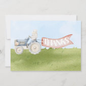 かわいい農場動物の納屋周囲の庭サンキューカード サンキューカード (裏面)