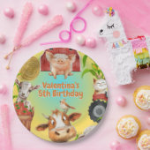 かわいい農場動物カラフルガールボーイ納屋周囲の庭パーティー ペーパープレート (パーティー)