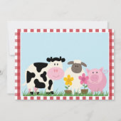 かわいい農場動物バースデーパーティ招待状 招待状 (裏面)