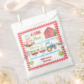 かわいい農場動物納屋周囲の庭誕生日ありがとう フェイバーバッグ (クリップ留めされた状態)