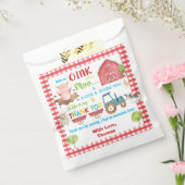 かわいい農場動物納屋周囲の庭誕生日ありがとう フェイバーバッグ (封をした状態)