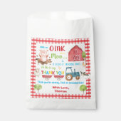 かわいい農場動物納屋周囲の庭誕生日ありがとう フェイバーバッグ (正面)
