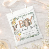 かわいい農場動物緑の男の子納屋ベイビーシャワー フェイバーバッグ (クリップ留めされた状態)