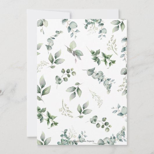 かわいい農場動物緑の男の子納屋ベイビーシャワー 招待状 (裏面)