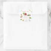 かわいい農場動物誕生日ありがとう好意ステッカー スクエアシール (バッグ)