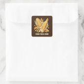 かわいい農場新鮮なトウモロコシの追加文字ベンダー スクエアシール (バッグ)