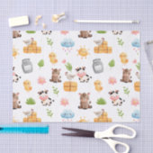 かわいい農場生活と牧場の赤ちゃん動物のパターン 薄葉紙 (クラフト)