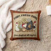 かわいい農家の新鮮な卵の農家チキン クッション (ブランケット)