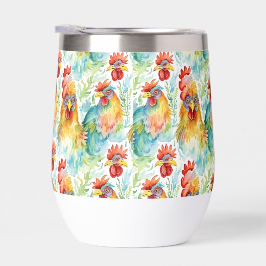 かわいい農家の水彩鶏 (右面)