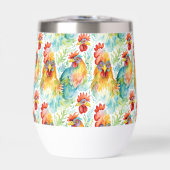 かわいい農家の水彩鶏 (正面)