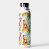 かわいい農家の水彩鶏 ウォーターボトル (左面)